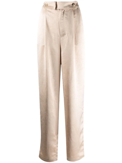 Aeron Odile Straight-leg Satin Trousers In Neutrals