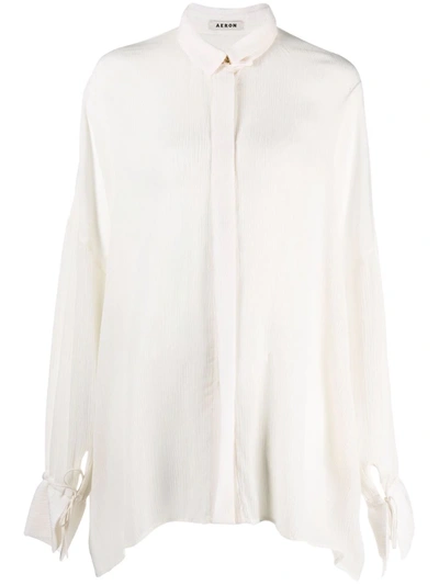 Aeron Bombay Oversized Button-front Shirt In Cream