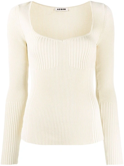 Aeron Deven Ribbed-knit Jumper In Yellow