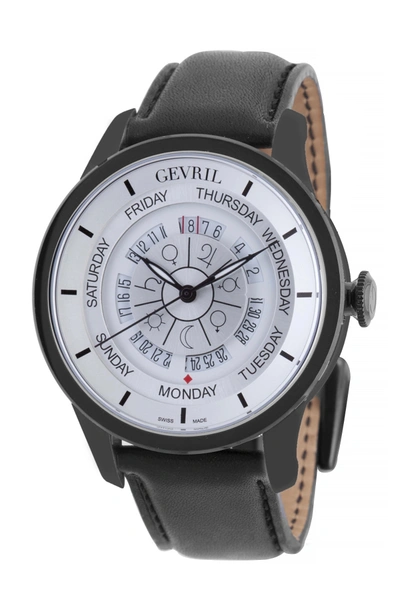 Gevril Columbus Circle Automatic Silver Dial Mens Watch 2005 In Black,silver Tone