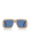 Loewe Women's Paula's Ibiza Oversized Square-frame Acetate Sunglasses In Ivory