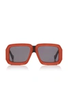 Loewe Women's Paula's Ibiza Oversized Square-frame Acetate Sunglasses In Orange