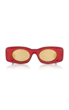 Loewe X Paula's Ibiza 49mm Rectangular Sunglasses In Red