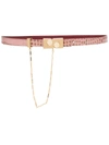 Ports 1961 Crocodile-effect Chain-link Belt In Rosa