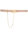Ports 1961 Crocodile-effect Chain-link Belt In Rosa
