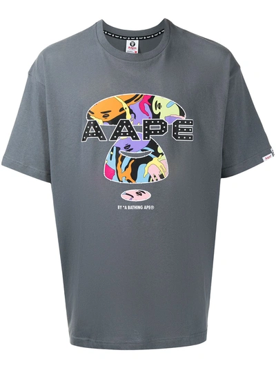 Aape By A Bathing Ape Logo-print Cotton T-shirt In Grau