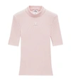 Courrèges Courr Ges Women Logo Print Ribbed Jumper Pink In Black