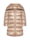 Herno Cleofe Medium Quilted Nylon Down Jacket In Tortora Chiaro