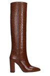 PARIS TEXAS HIGH HEELS BOOTS IN BROWN LEATHER,PX120XCOCO