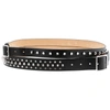 ALEXANDER MCQUEEN STUDDED DOUBLE BLACK CALF LEATHER BELT