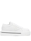 Prada Techno-fabric And Leather Sneakers In White