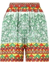 Dolce & Gabbana Multicolour High-waisted Geometric-print Shorts In Multicolor