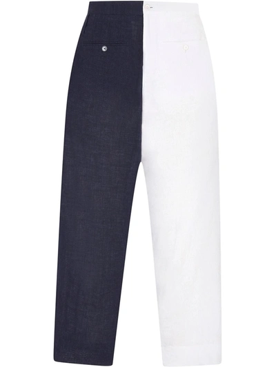 Dolce & Gabbana Linen Wide Leg Trousers In White