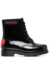 LOVE MOSCHINO HEART-MOTIF LACE-UP BOOTS