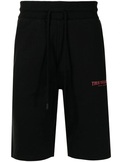 True Religion Logo-print Cotton-blend Shorts In Black
