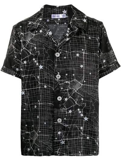 Fred Segal Star Map Print Short-sleeve Shirt In Black