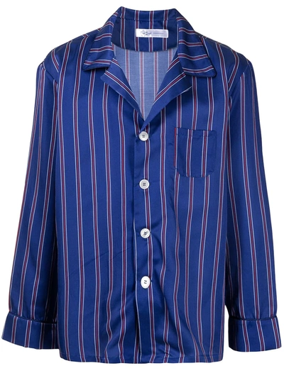 Fred Segal Striped Long-sleeve Shirt In Blue