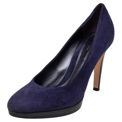 Pre-owned Gianvito Rossi Blue Suede Pumps Size 40
