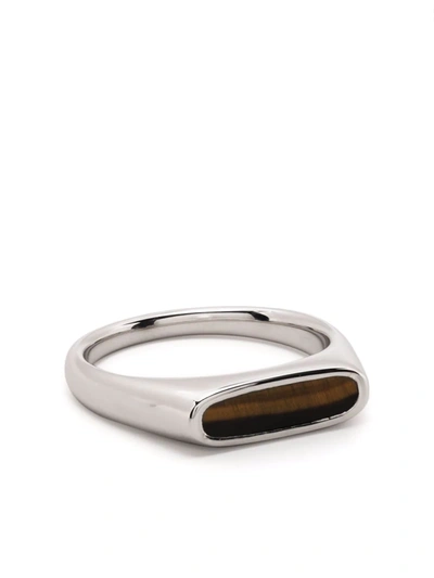 Tom Wood Silver Mario Tiger's Eye Ring