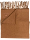 Max Mara Womens Cuoio Wsdalia Brand-embroidered Cashmere Scarf 1 Size In Leather Brown
