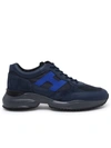 Hogan Sneaker Interaction In Pelle Liscia E Suede Blu In Grey