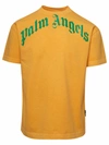 PALM ANGELS YELLOW T-SHIRT VINTAGE WASH CURVED
