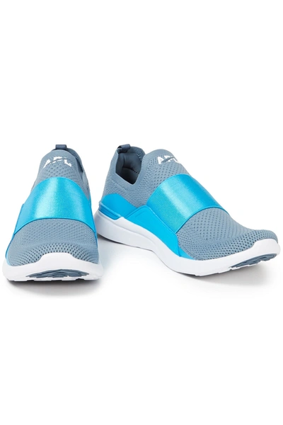 Apl Athletic Propulsion Labs Techloom Bliss Metallic Mesh And Neoprene Trainers In Grey