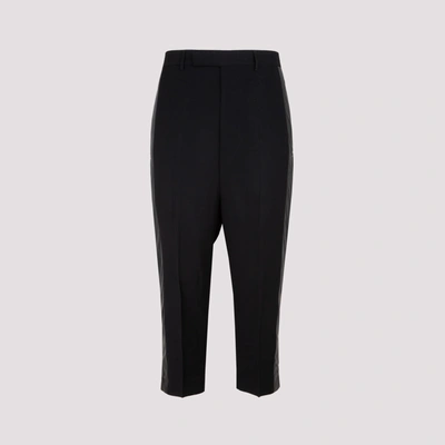 Rick Owens Astaires Slim-fit Crop Wool-blend Pants In Black