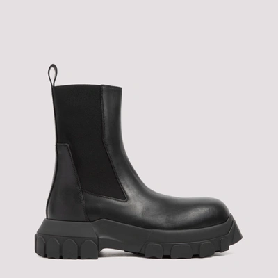Rick Owens Ridged Sole Boots In Black