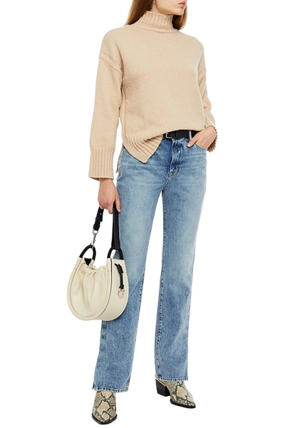 Frame Le Drew Faded High-rise Straight-leg Jeans In Light Denim