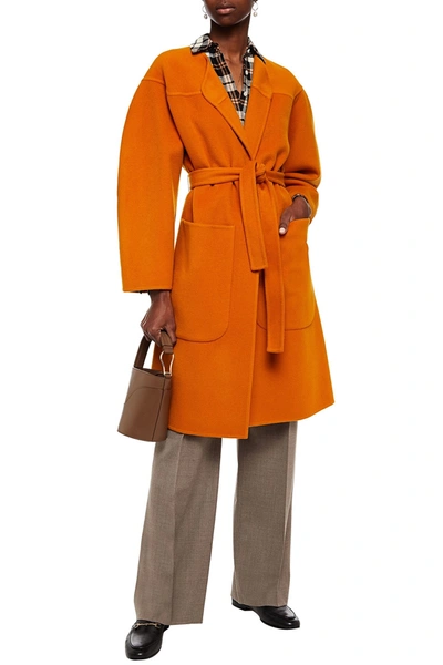 See By Chloé Belted Wool And Cashmere-blend Felt Coat In Orange
