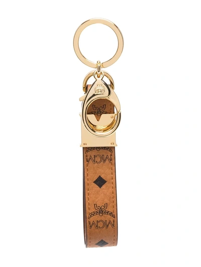 Mcm Visetos Monogram Keyring In Brown