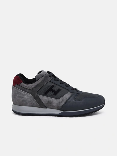 Hogan Sneaker H321 In Pelle Liscia E Suede In Grey