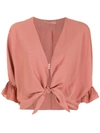 CLUBE BOSSA RUBIN KNOT-DETAIL BLOUSE