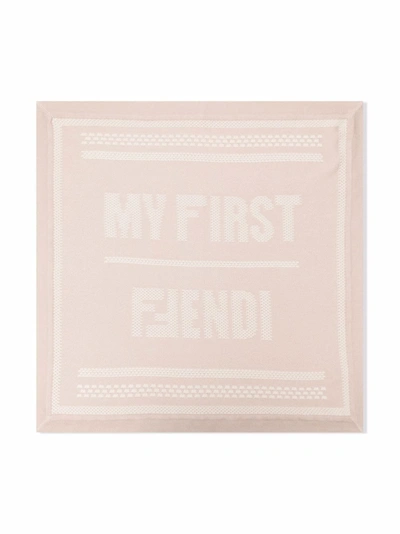 Fendi 'my First ' Blanket In Neutrals