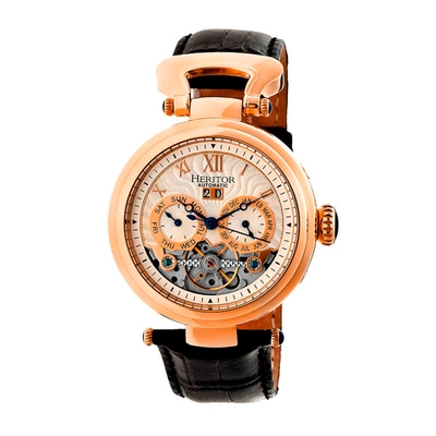 Heritor Ganzi Automatic Silver Dial Mens Watch Hr3305 In Black / Blue / Gold Tone / Rose / Rose Gold Tone / Silver / Skeleton