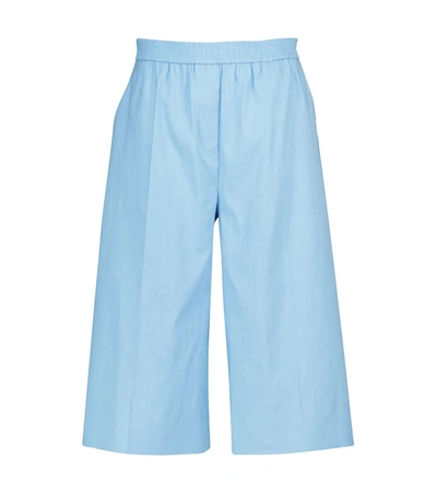 Joseph Tan Linen And Cotton Bermuda Shorts In Cerulean