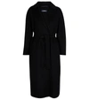 S Max Mara Esturia Belted Double Wool Long Coat In Black