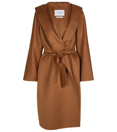 Max Mara Labbro Cashmere Belted Wrap Coat In Brown