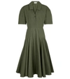 Alexander Mcqueen Cocoon Cotton Shirtdress In Green