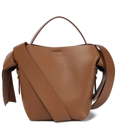 Acne Studios Musubi Mini Leather Shoulder Bag In Brown