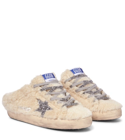 Golden Goose Super-star Sabot Shearling Sneakers In Brown