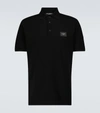 Dolce & Gabbana Dark Gray Logo Plaque Cotton Men Polo Shirt T-shirt In Black