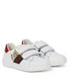 GUCCI WEB LEATHER SNEAKERS,P00584491