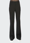 Akris Carol Straight-leg Wool Crepe Pants In Black