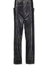 Isabel Marant Étoile Tessini Vegan Leather Straight-leg Pants In Schwarz