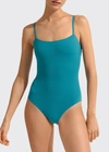 Eres Aquarelle One-piece Swimsuit With Thin Straps In Blue