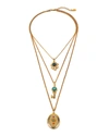 Ben-amun Triple-layered Charm Necklace In Gold