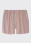 Paul Smith Rainbow Stripe-print Cotton-poplin Boxer Shorts In 92