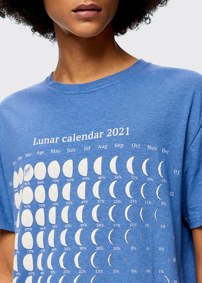 Loewe Paula's Ibiza Printed Cotton And Hemp-blend T-shirt In Blue